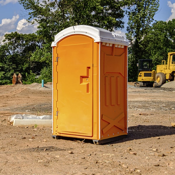 how often are the portable restrooms cleaned and serviced during a rental period in Cranfills Gap